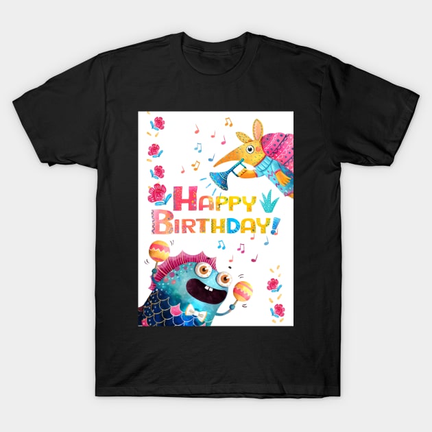 Mexican creatures Birthday card T-Shirt by monikasuska